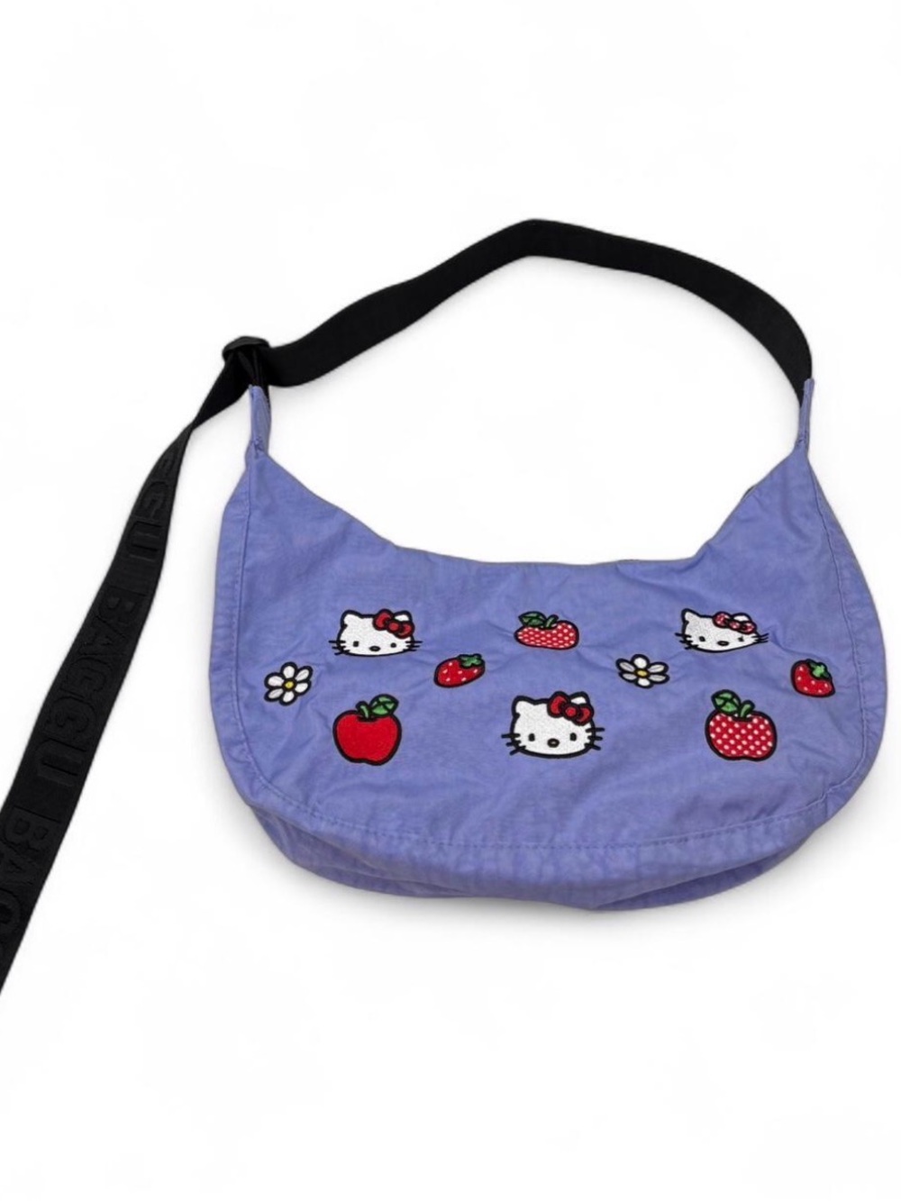 BAGGU Lilac Hello Kitty Strawberry & Apple Shoulder Bag with Black Strap - Picture 4 of 8